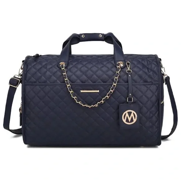 MKF COLLECTION • Navy Blue Lexie Duffle Weekender Carryon Luggage Carryall Bag